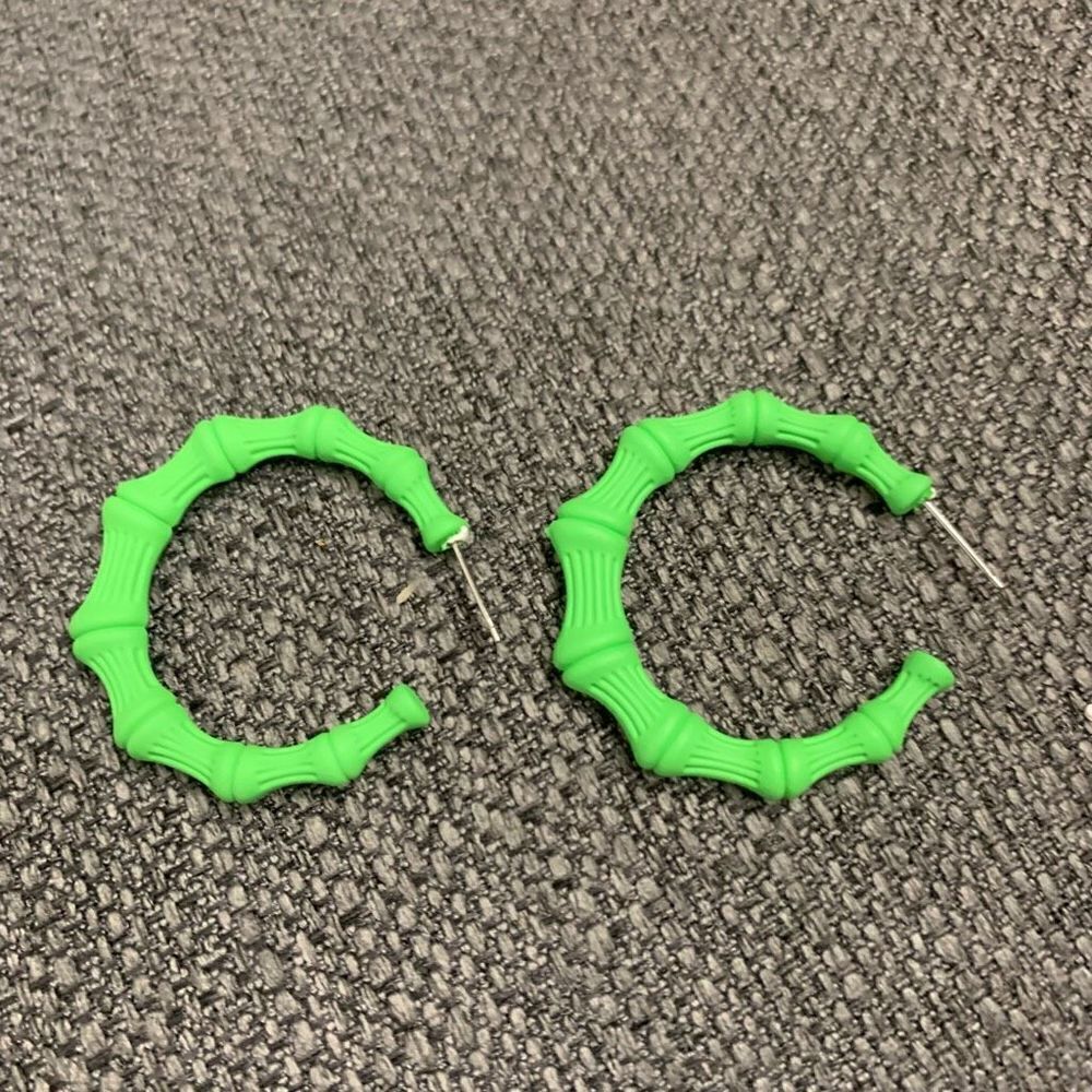 Colored Bamboo Hoops - Picture 2 of 3